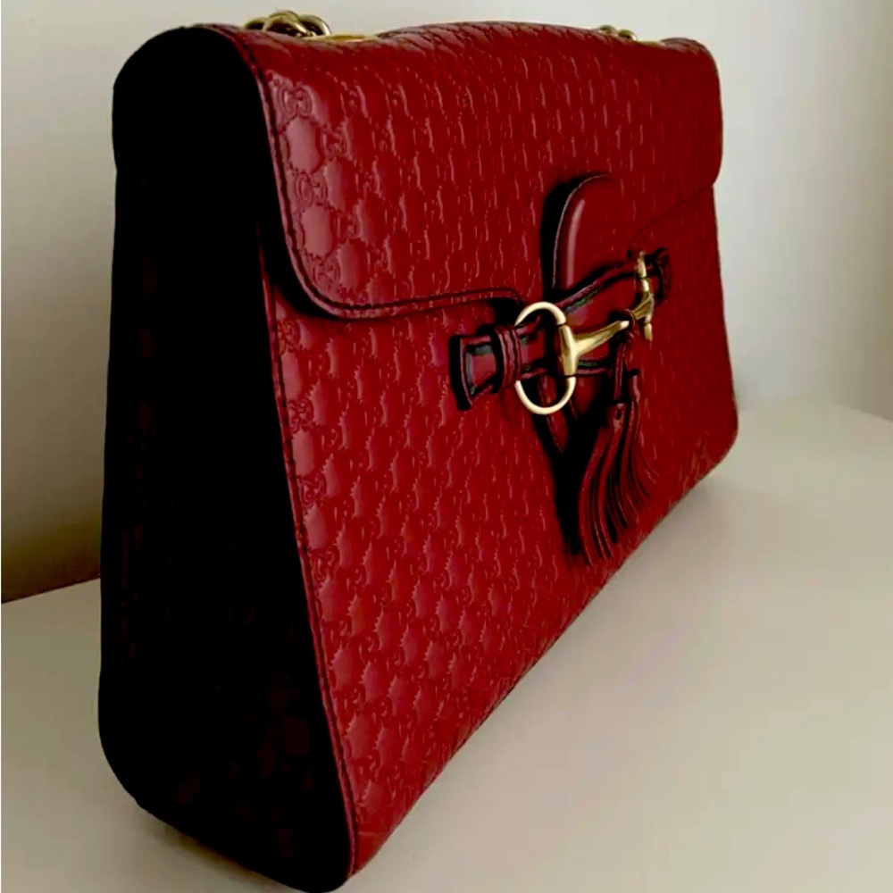 ✨💎EXCELLENT💎✨ GUCCI Medium Emily Guccisima GG Horsebit Shoulder Bagw/ COA.